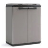 Keter pattumiera basic 2 ante lt 220 (110+110) differenziata cm.68x39x85h grigio