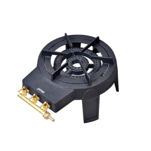 Fornellone ghisa portatile Zephir 8,5kw 2 bruciatori nero antracite 3 rubinetti