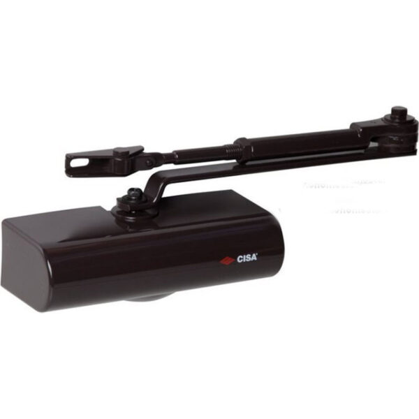 Chiudiporta Cisa C1416 Nero a Molla con arresto fermo 80 Kg porte mm. 850÷1100